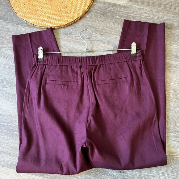 J. Jill maroon linen stretch ankle pants women’s size M TALL - Picture 6 of 8